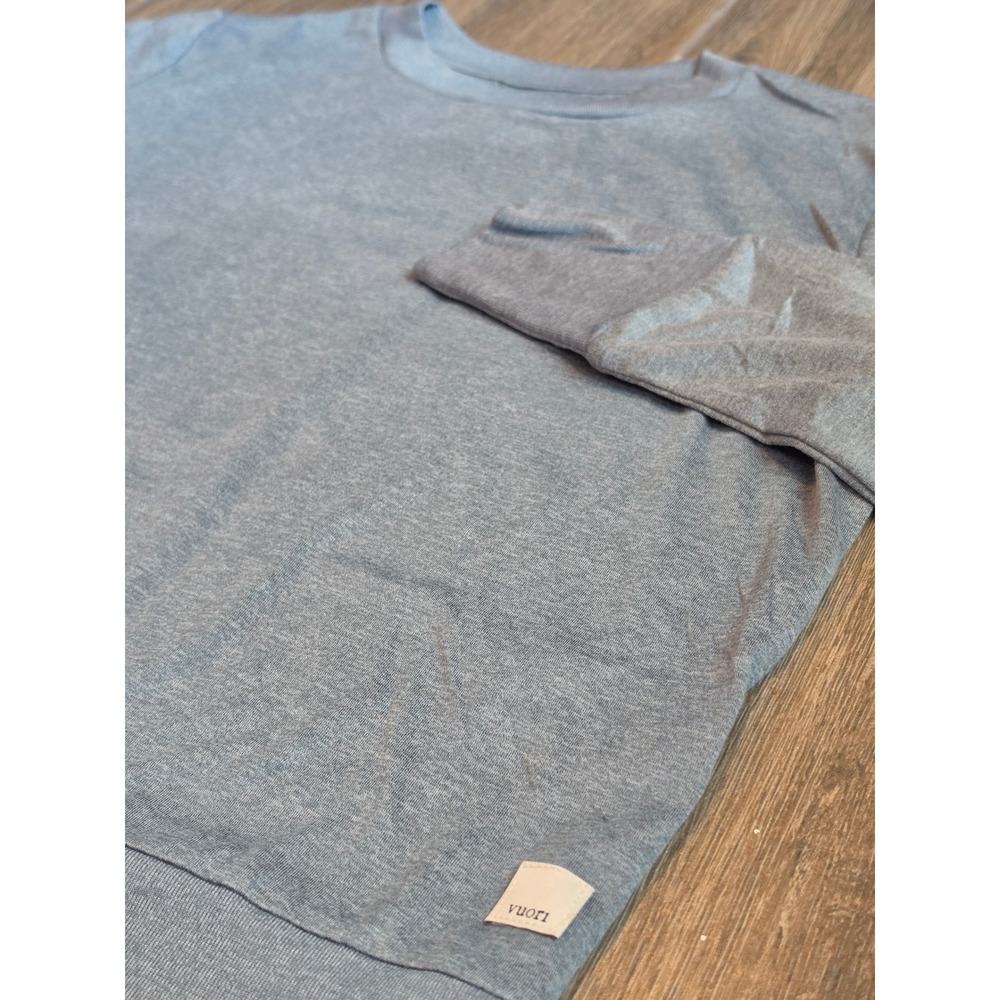 Vuori Daydream Crew Long Sleeve Shirt Heathered Blue VW133 Womens Size Medium